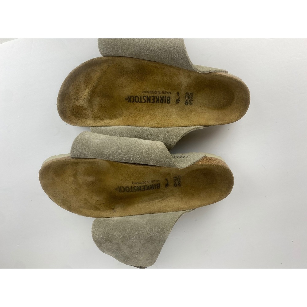 Birkenstock Kyoto Taupe Suede Nubuck Leather Sandals Slides Womens 39 L8 M6 - Picture 10 of 11